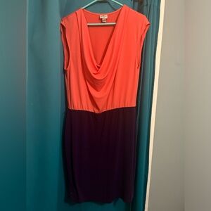 Worthington stretch woman’s dress peach and purple size large